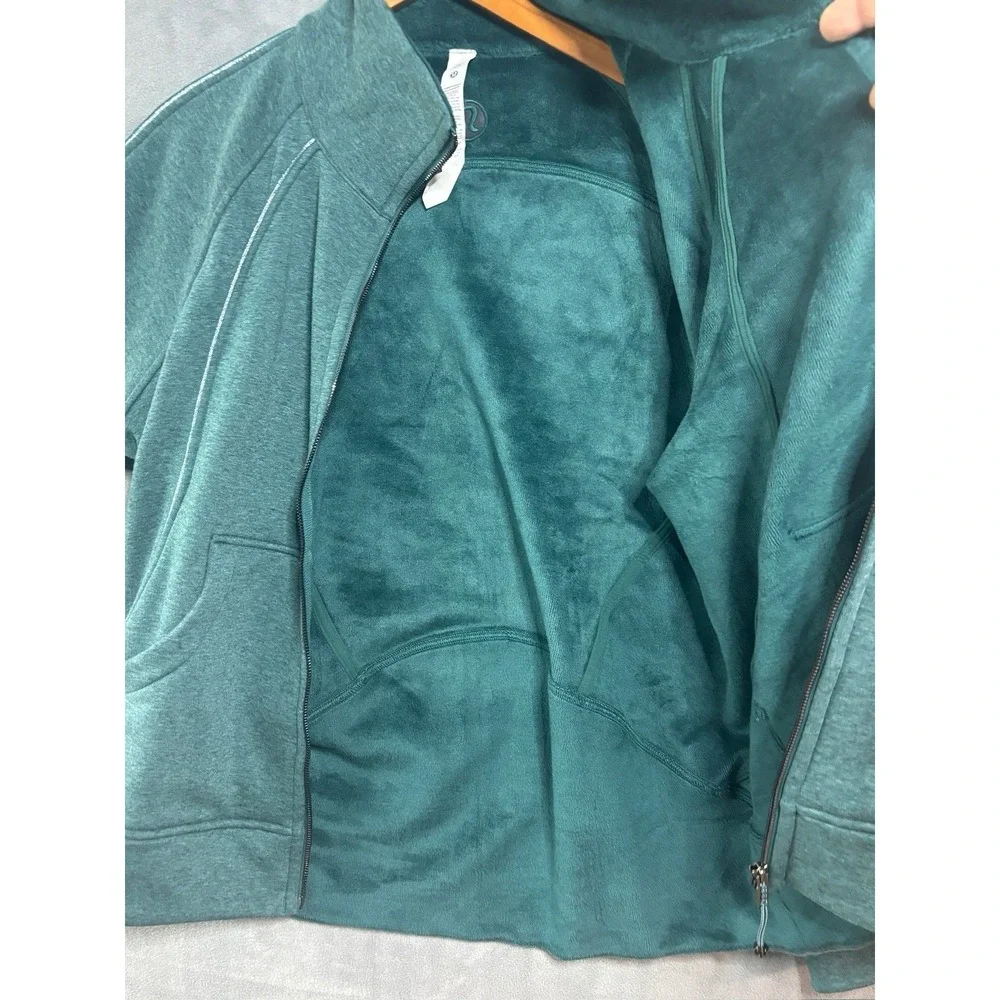 Lululemon Scuba Oversized Funnel Neck Full Zip Long Heathered Teal M/L Lined
